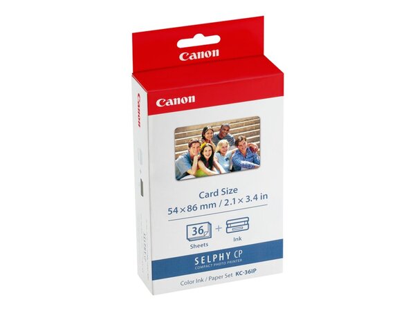 Image CANON KC-36ip Papier 36 Blatt Scheckkartengroesse + Farbkartusche