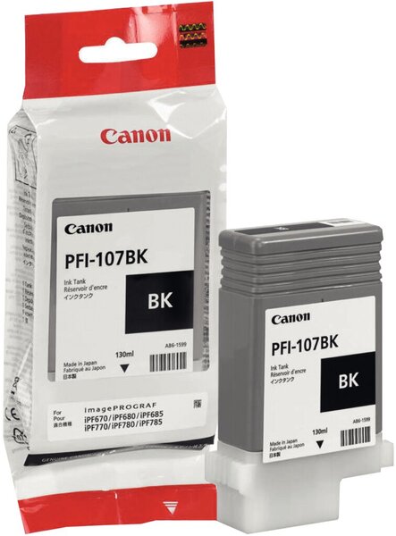 Image CANON PFI 107 BK Photo schwarz Tintenbehälter