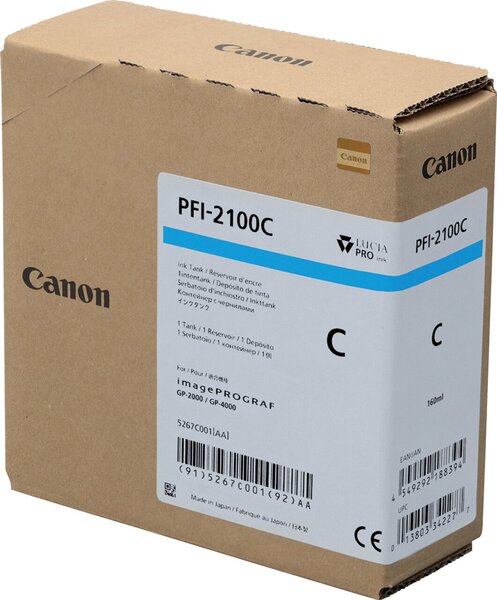 Image Tintenpatrone PFI-2100 Cyan GP-4000, GP-2000