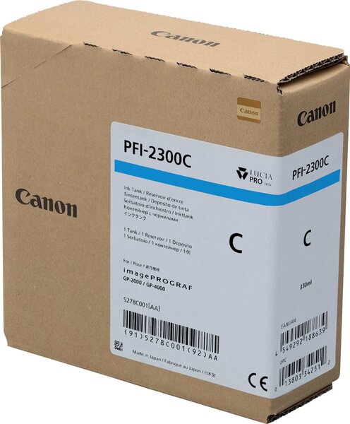 Image Tintenpatrone PFI-2300 Cyan GP-4000, GP-2000