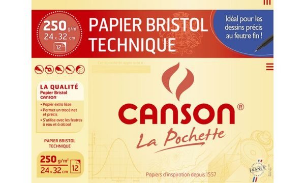 Image CANSON Zeichenpapier Bristol, 240 x 320 mm, 250 g/qm (5297368)