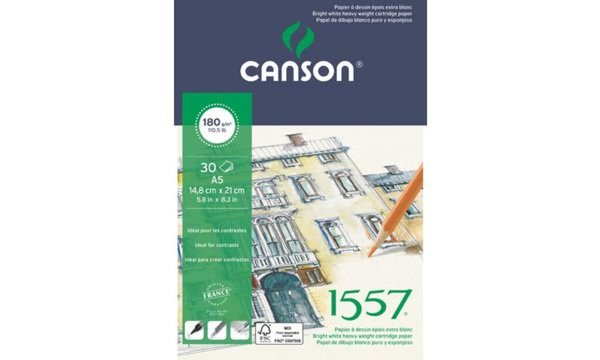 Image CANSON Zeichenpapierblock 1557, DIN A3, 180 g/qm, 30 Blatt (5297817)