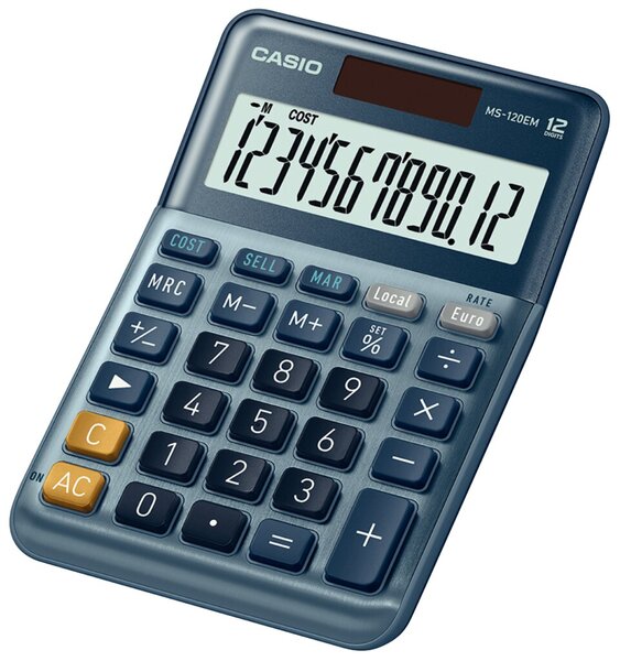 Image CASIO MS-120EM Tischrechner Blau Display (Stellen): 12 solarbetrieben (L x B) 1