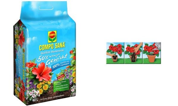 Image COMPO SANA Qualitäts-Blumenerde ca. 50% weniger Gewicht, 60l (60010110