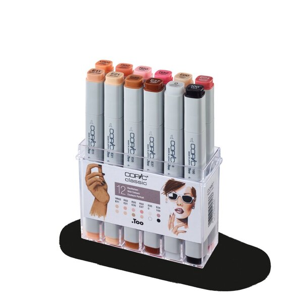 Image COPIC Hobbymarker ciao, 12er Set Hautfarben Tinte auf Alkoholbasis, schnell tro