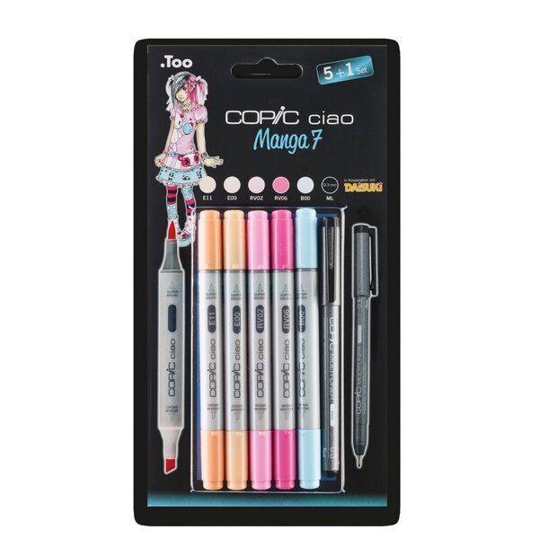 Image COPIC Marker ciao 5+1 Set, Manga 7 Der Marker zum Layouten, Skizzieren und Illu
