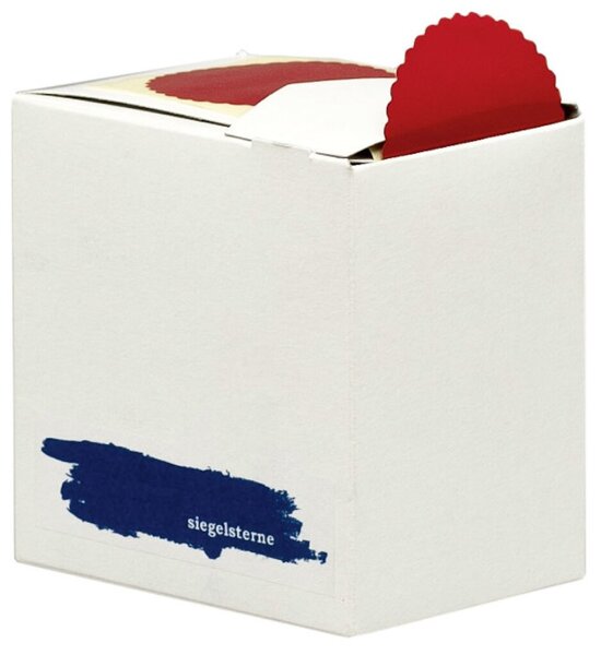 Image Siegelsterne rot, Ø 53 mm, sk, gewellter Rand