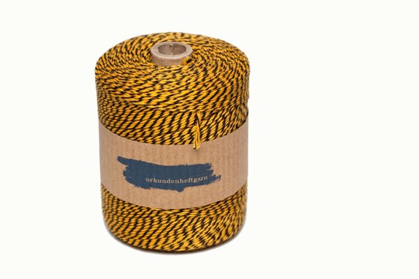 Image Urkunden-Heftgarn schwarz/gold Rolle ca. 360m