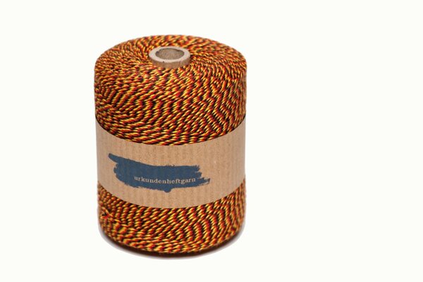 Image Urkunden-Heftgarn schwarz/rot/gold Rolle ca. 360m