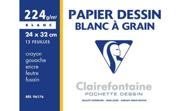 Image Clairefontaine Zeichenpapier Blanc à Grain, 240 x 320 mm (87000401)