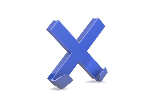 Image Mega Magnete Cross XL blau, 90 x 90 mm incl. 2 Haken