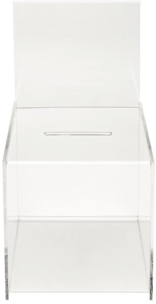 Image Vorschlag/Spende-Box mit Infoschild für A4 Maße: 215 x 213 x 388 mm