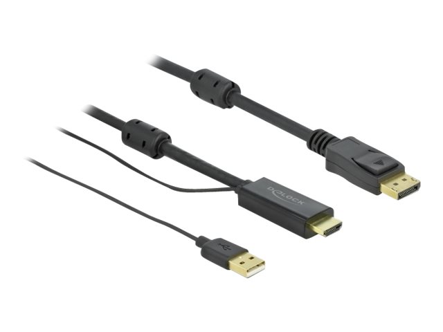 Image DELOCK - Video- / Audiokabel - DisplayPort / HDMI - HDMI, USB (nur Strom) (M) b