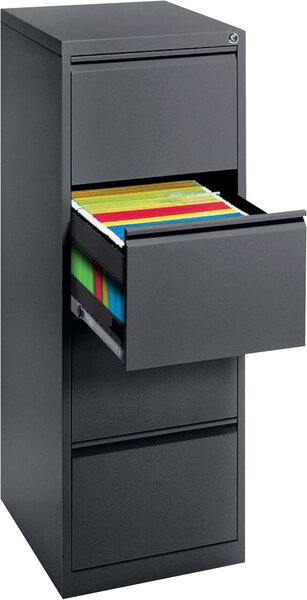 Image Hängeregistraturschrank 1320x460x620, einbahnig, DIN A4, anthrazit,