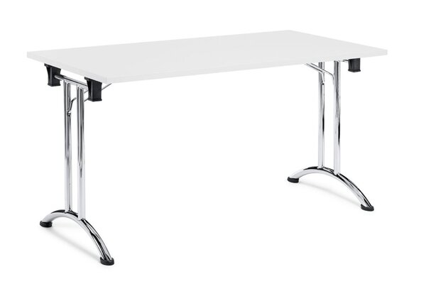Image Klapptisch, 1400 x 700, lichtgrau/chrom, T-Fuß gebogen