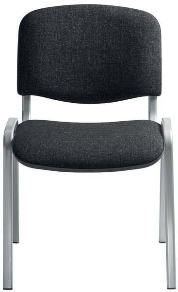 Image Besucherstuhl aus alusilberf. Stahl- rohr, anthrazit gepolstert