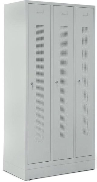 Image Garderobenspind, Zylinderschloss, Korpus und Türen lichtgrau,