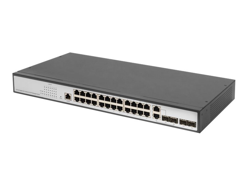 Image DIGITUS 24-Port Gigabit Layer 2 Switch 24-port + 2 combo and 2 SFP uplink port