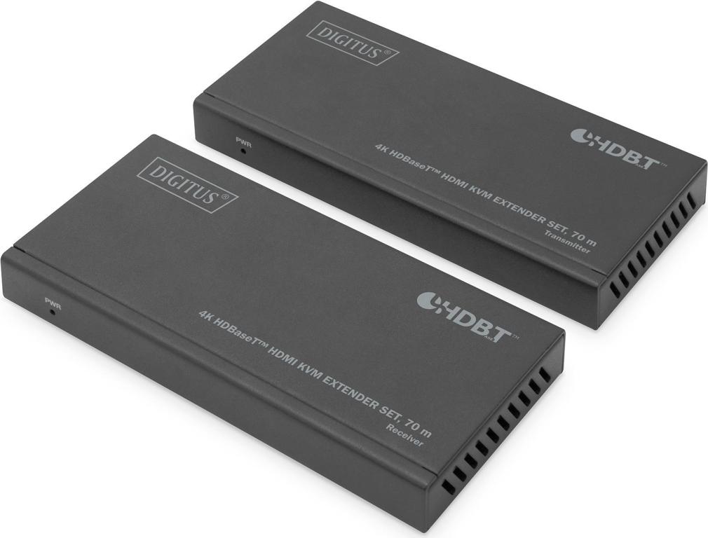 Image DIGITUS 4K HDBaseT HDMI KVM Extender Set, 70 m, schwarz