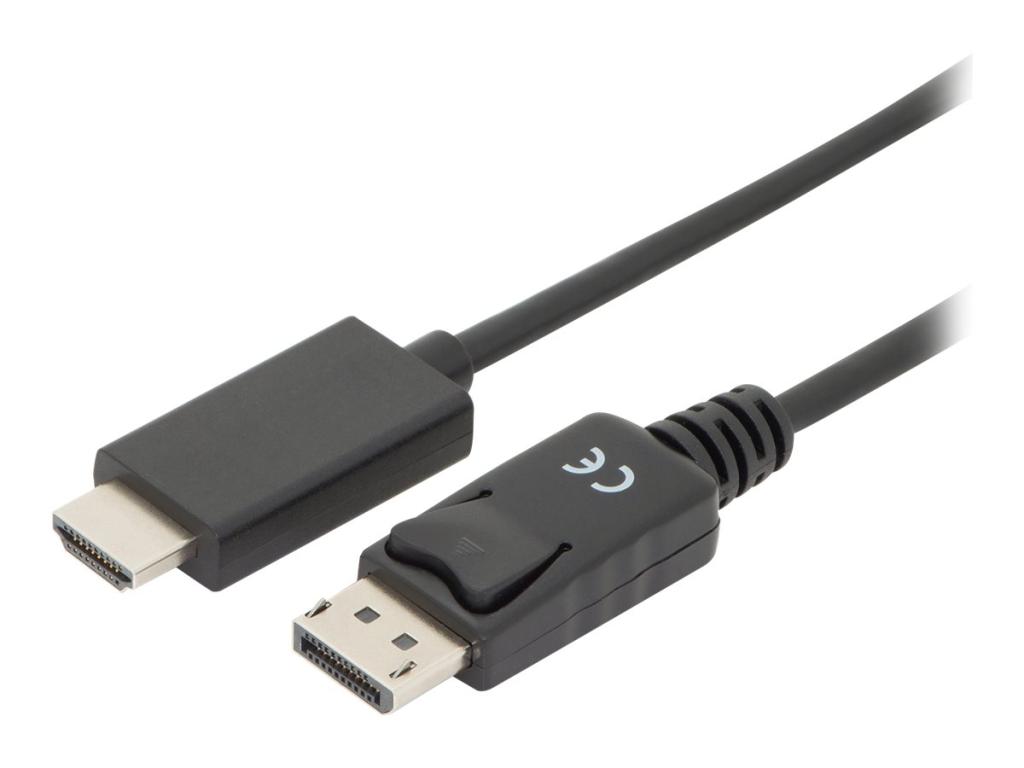 Image DIGITUS ASSMANN DisplayPort Adapterkabel DP - HDMI Typ A St/St 1.0m m/Verrieg. 