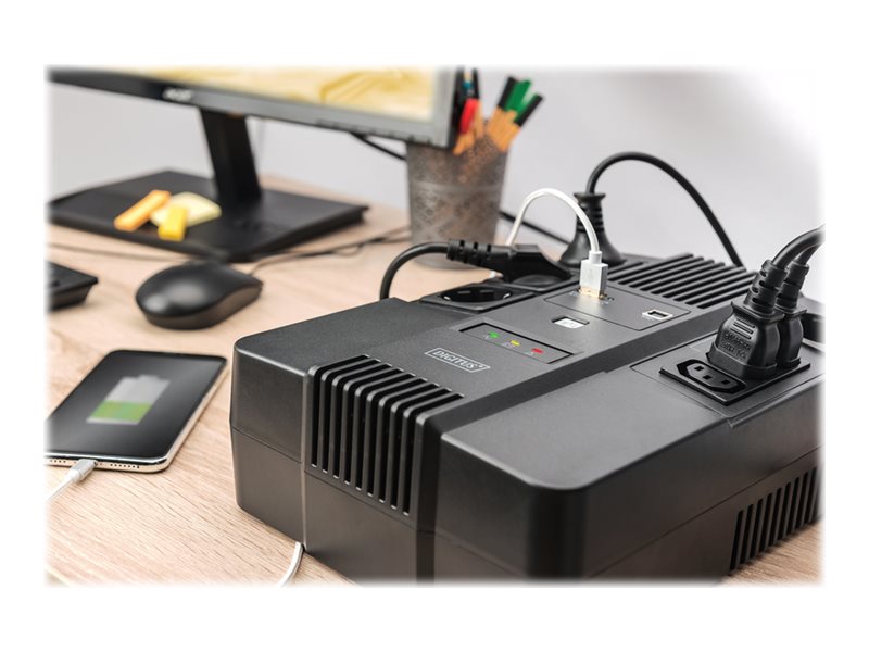 Image DIGITUS All-in-One USV, 600VA/360W,LED All-in-One USV, 600VA/360W, LED 12V/7Ah 