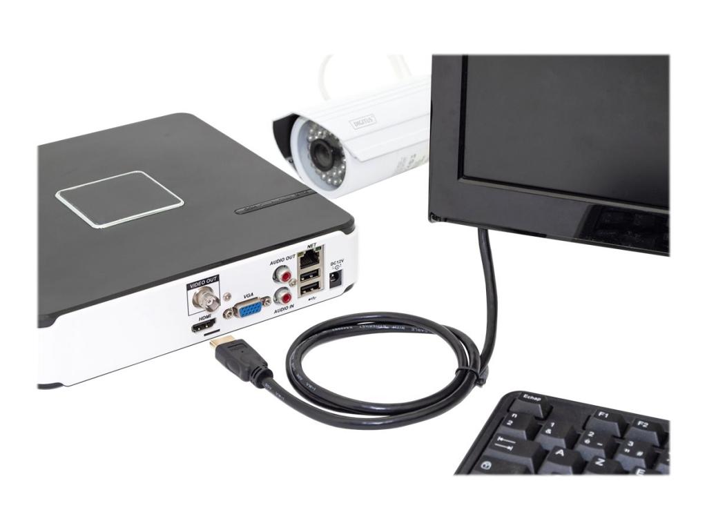 Image DIGITUS HDMI-Kabel A HighSpeed Ethernet St/St 2.0m schwarz