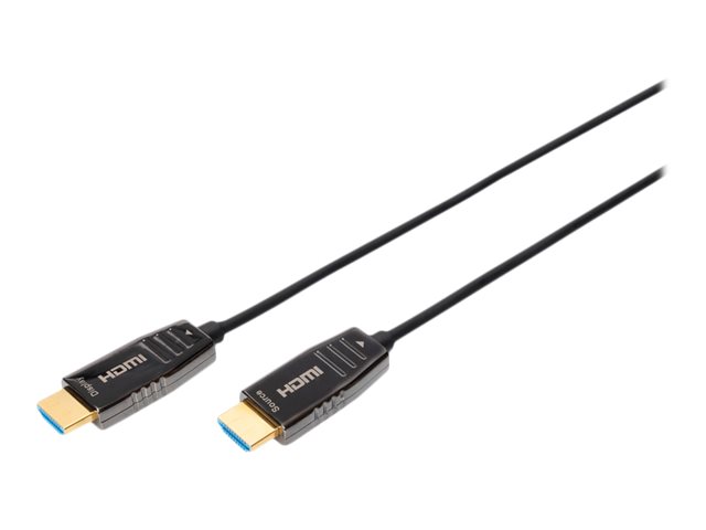 Image DIGITUS HDMI AOC Hybrid-Glasfaser Anschlusskabel Typ A M/M 15m UHD 8K60Hz CE go