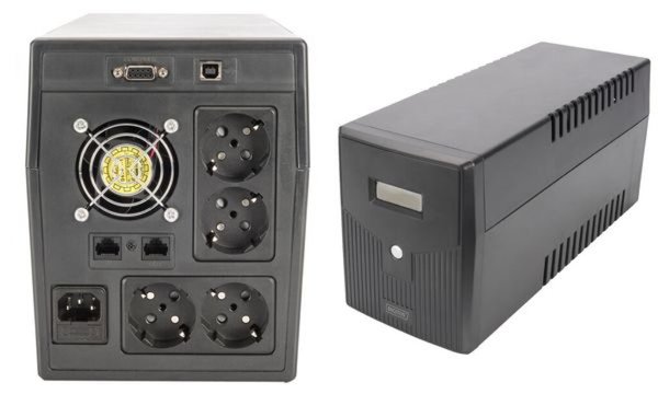Image DIGITUS Line Interactive USV 2000VA/1200W schwarz mit LCD 4xSchuko RJ11/RJ45 1x