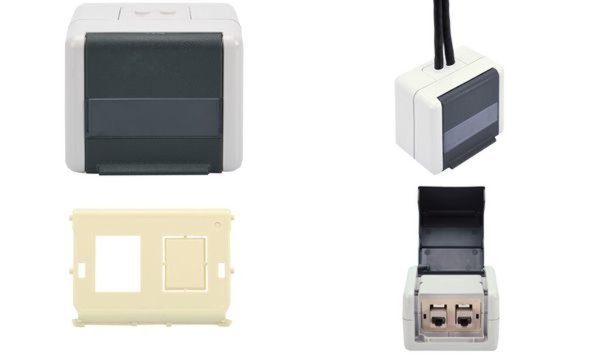 Image DIGITUS Netzwerkdose Aufputz 2 Port Digitus Professional Grau