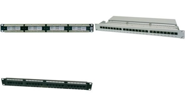 Image DIGITUS Patch Panel 19Zoll 24Port Cat5e STP geschirmt grau RAL7035 Kabelinstall