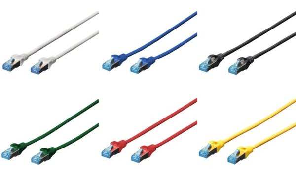 Image DIGITUS Patchkabel Cat5e SF/UTP 2xRJ45 0,5m grau Hebelschut Polybeutel