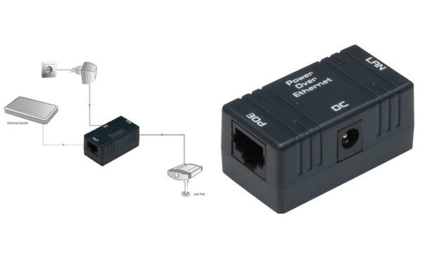 Image DIGITUS PoE Energieversorger passiv für 1 Verbraucher 1xRJ45 LAN 1xDC 1xRJ45 Po
