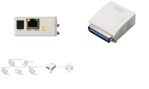 Image DIGITUS Printserver DIGITUS Fast Ethernet, 1-Port parallel