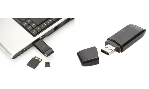 Image DIGITUS USB 2.0 SD/Micro SD Kartenleser für SD SDHC/SDXC und für TF Mirco-SD Ka