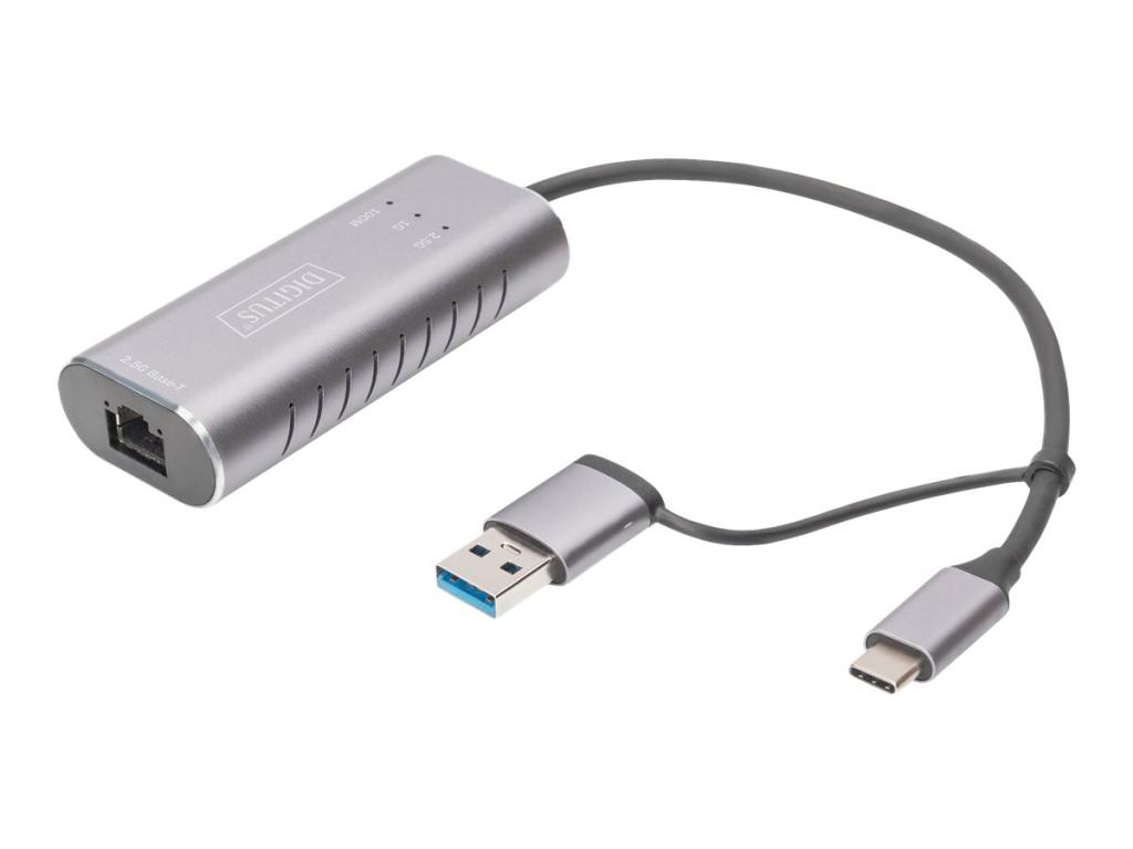 Image DIGITUS USB Type-C Gigabit Ethernet Adap. 2.5G USB-C+USB A