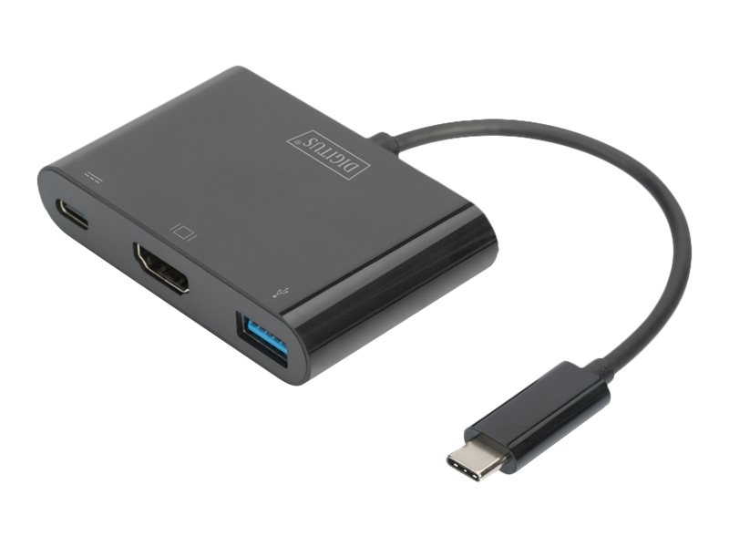 Image DIGITUS USB Type-C Multi Adapter 4K 30Hz HDMI 1 USB C Port für PD 1 USB 3.0 port