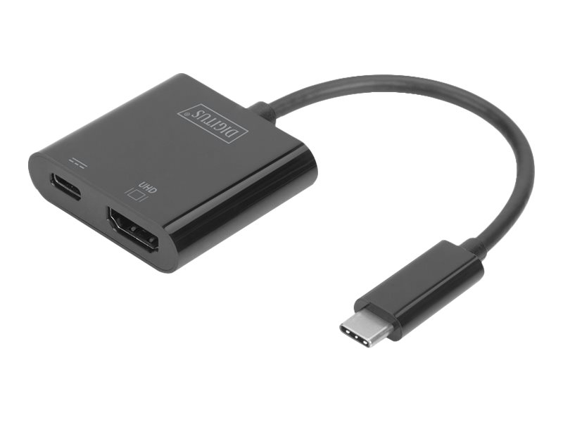Image DIGITUS USB Type C zu HDMI Adapter 4K/60Hz + USB C PD schwarz