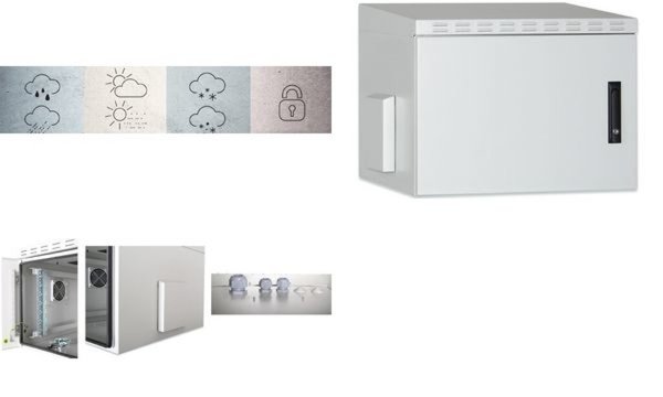 Image DIGITUS Wandschrank   DIGITUS  9HE 600x450mm, grau, Outdoor IP55