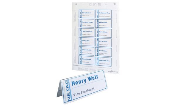 Image DURABLE - Two-sided name badge cards - weiß - 104 x 100 mm - 150 g/m2 - 40 Kart