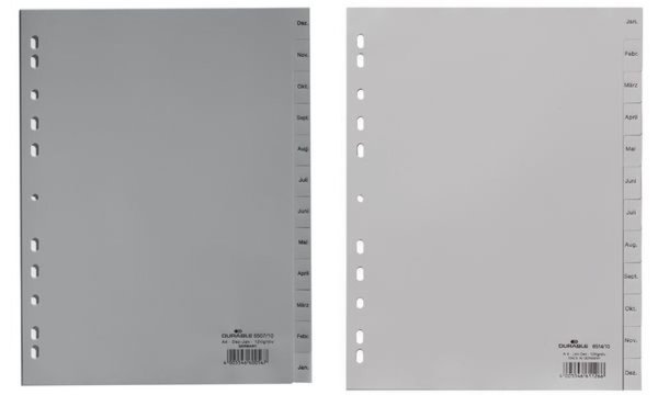 Image DURABLE 6514 - Grau - Polypropylene (PP) - Monate - Porträt - A4 (651410)