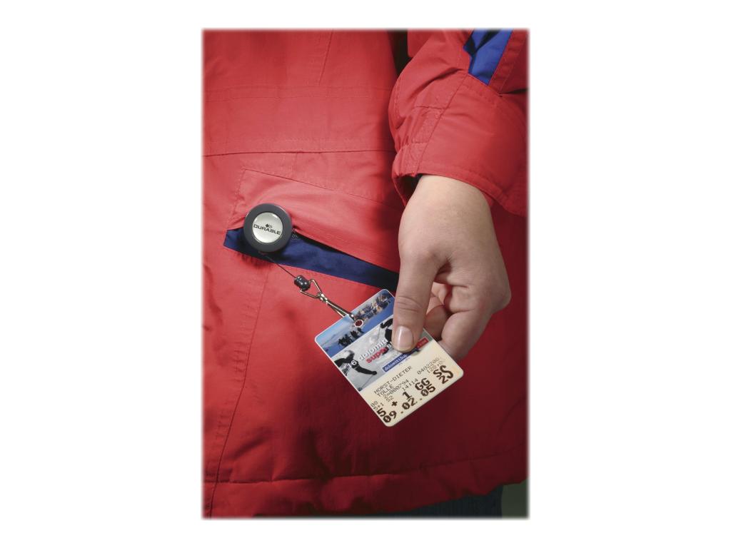 Image DURABLE 8221-58 Namensschild mit Jojo Schwarz 10Stück(e) Abzeichen-Halter-Zubeh