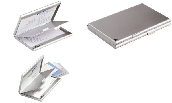 Image DURABLE Business Card Holder/Case DUO - Visitenkartenkasten - Aluminium - Silbe