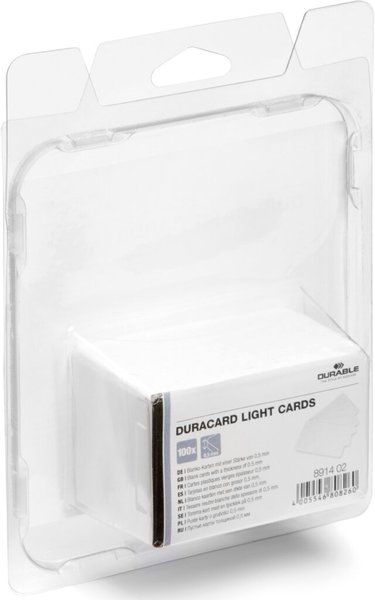 Image DURABLE DURACARD LIGHT CARDS Plastikkarten 0,5mm weiß