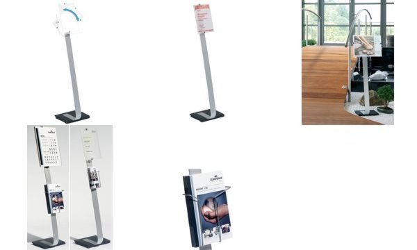 Image DURABLE Info-Ständer,Alu,H 111/118mm,Tafel,DIN A4,Hoch- u. Querformat,Abdeckung