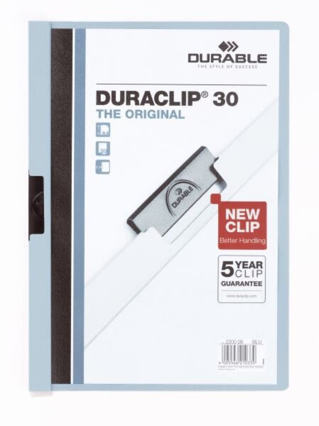 Image DURABLE Klemmhefter DURACLIP ORIGINAL 30, DIN A4, hellblau transparenter Vorder