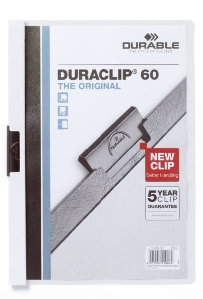 Image DURABLE Klemmhefter DURACLIP ORIGINAL 60, DIN A4, weiß transparenter Vorderdeck
