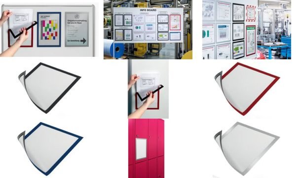 Image DURABLE Magnet-Rahmen, DIN A3, Hartfolie, silber selbstklebender Informationsra