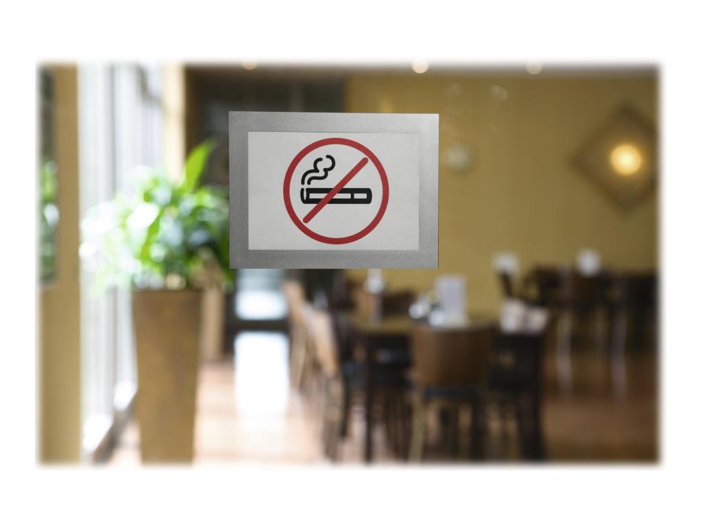 Image DURABLE Magnetrahmen MAGAFRAME, DIN A6, silber selbstklebende Magnetsichttasche