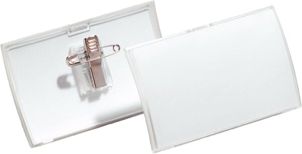 Image DURABLE Namensschild Click Fold, mit Kombiklemme, 75 x 40 mm aus PP-Folie, Nade