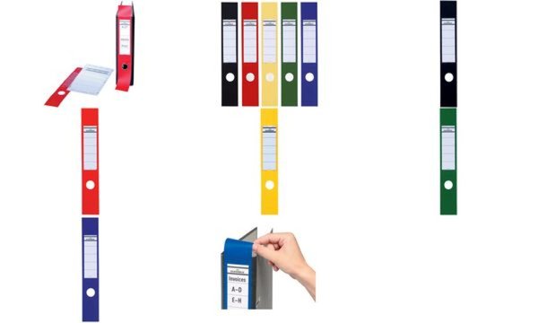 Image DURABLE Ordner-Rückenschilder ORDOFIX, selbstklebend schwarz, aus Kunststoff-Fo
